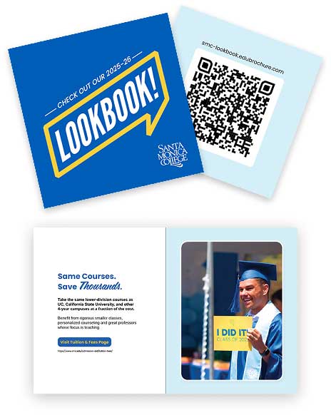 Example QR card and LookBook print layout